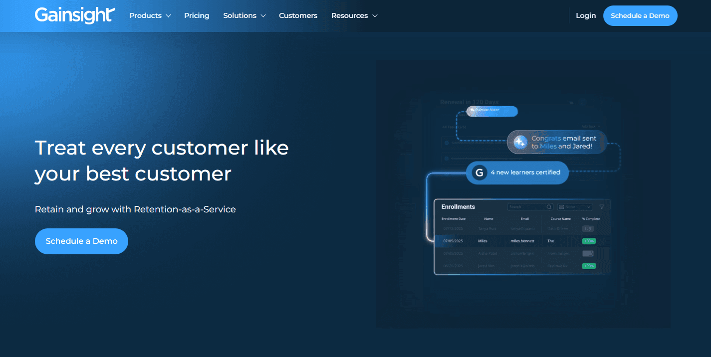 Gainsight for customer churn prediction