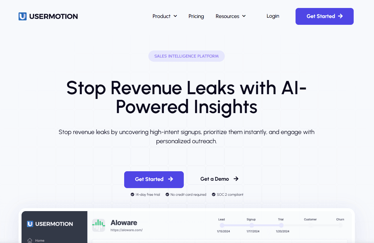 UserMotion for customer churn prediction