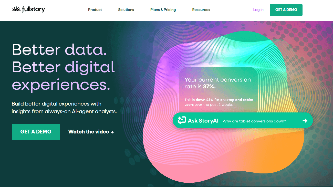 FullStory - a Pendo alternative for session replay and product analytics