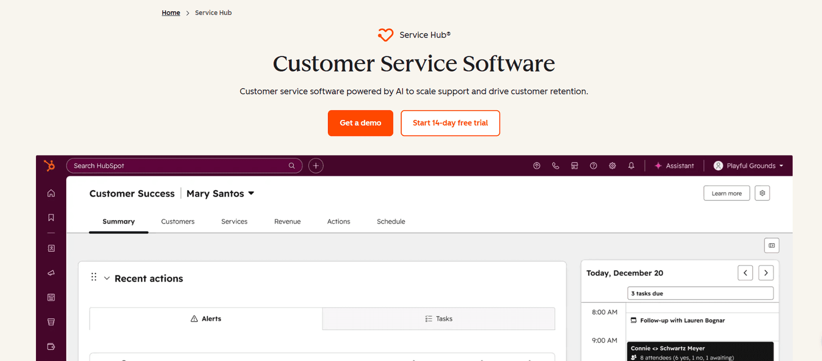 HubSpot Service Hub - a Totango alternative for customer success