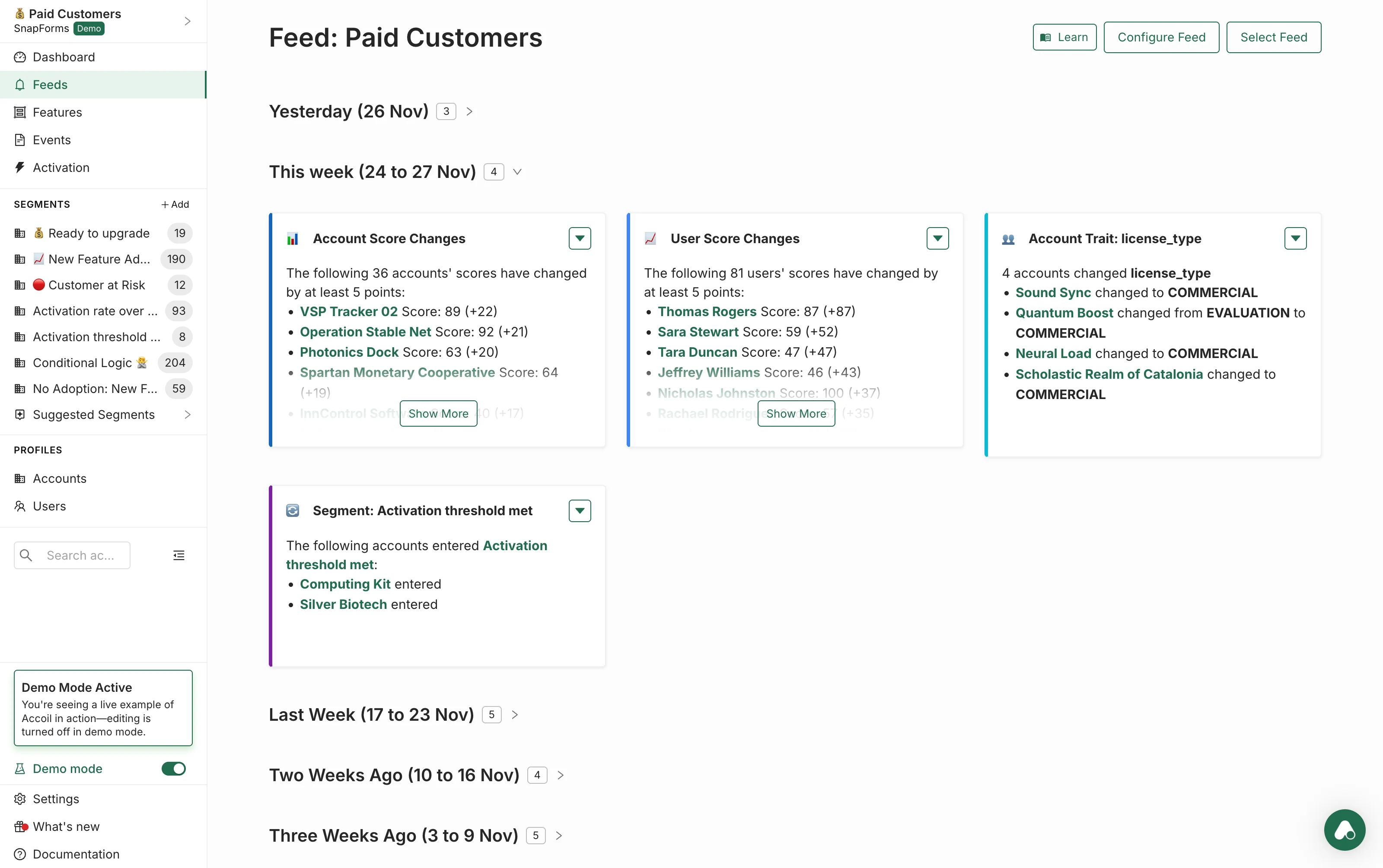 Signals Feed Dashboard